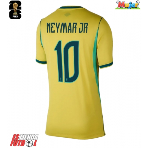 Brasil Neymar Jr #10 Primera Equipación Mujer Mundial 2026 Manga Corta